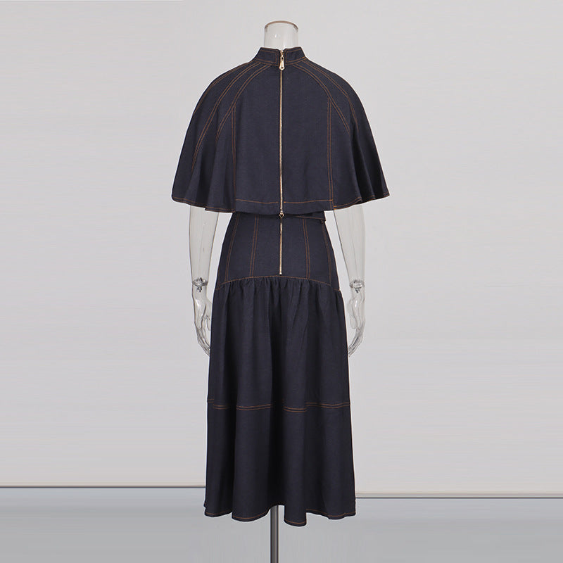 Women's Fashion Casual Set Cape Stand Collar High Suits