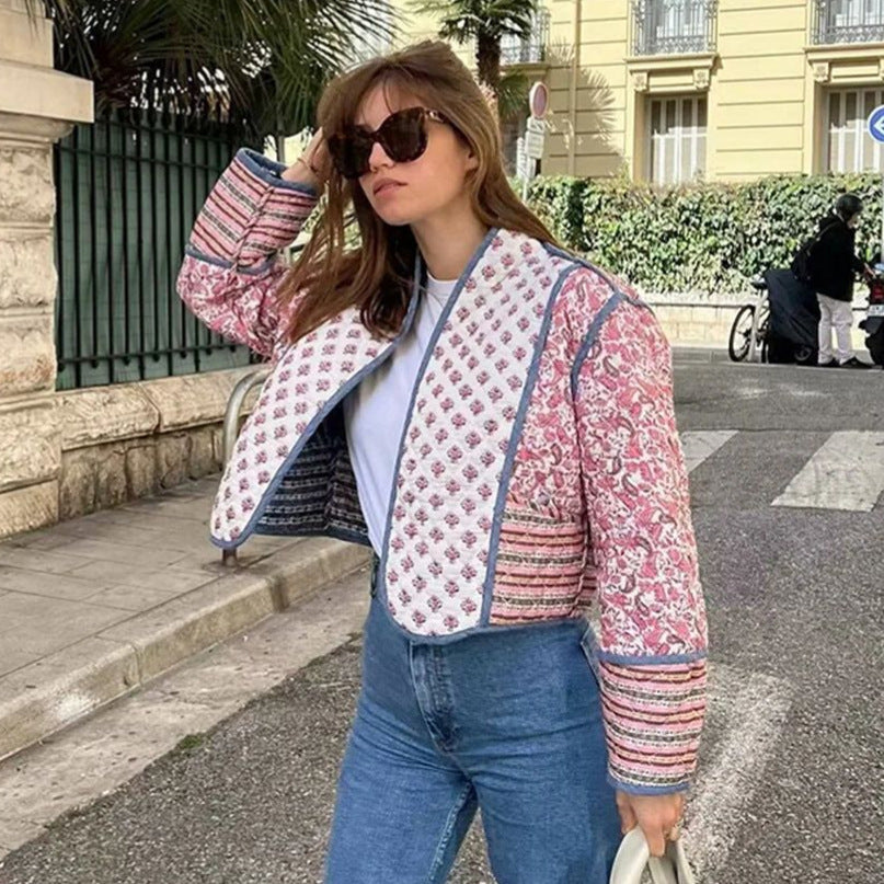Women's Street Fashion Two-sided Wear Printed Coats