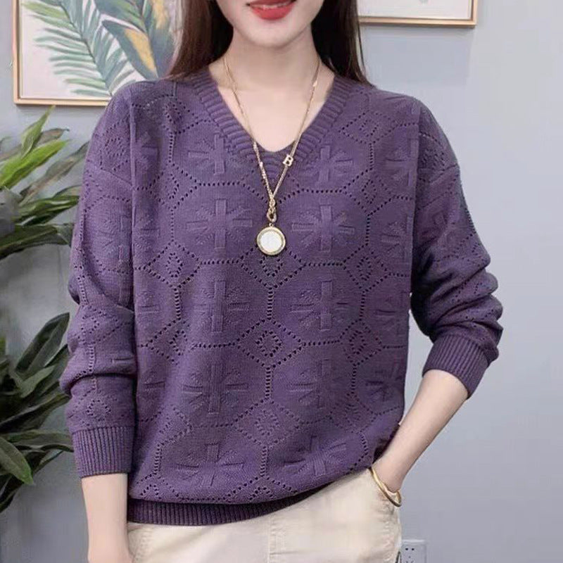 Women's Spring Thin Hollow Out Pullover Women's Sweater