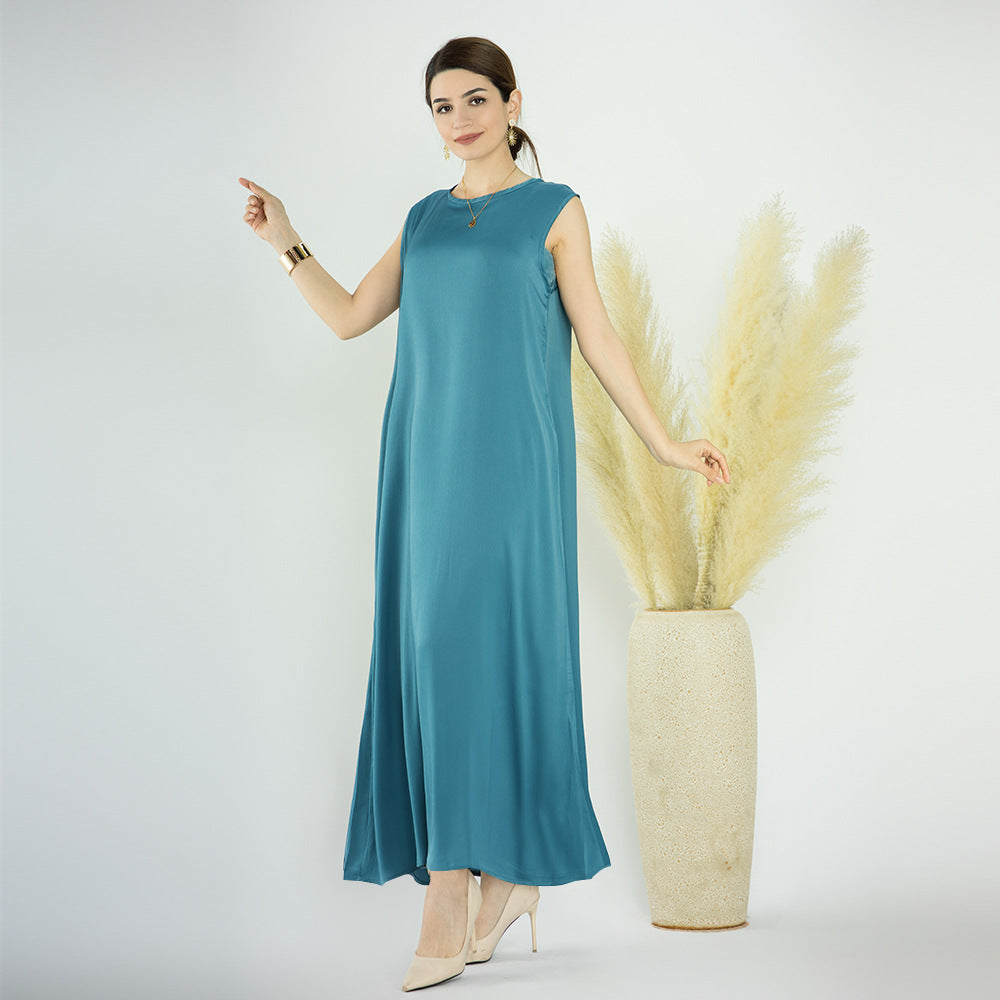 Stylish Turkish Solid Color Bottoming Dress Dresses