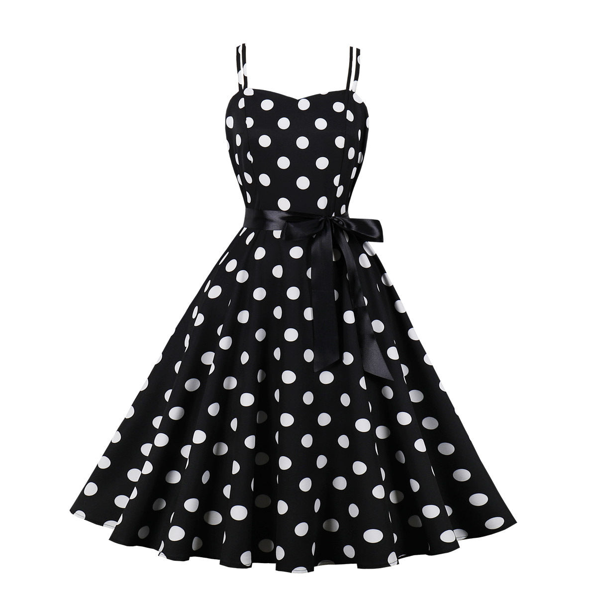 Women's Swing Polka Dots Digital Printing Slip Dresses