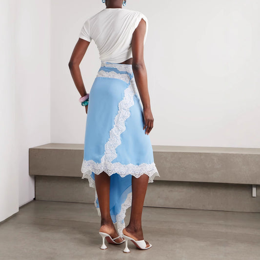 Women's Irregular Lace Stitching Elegant Fashion Dress Dresses