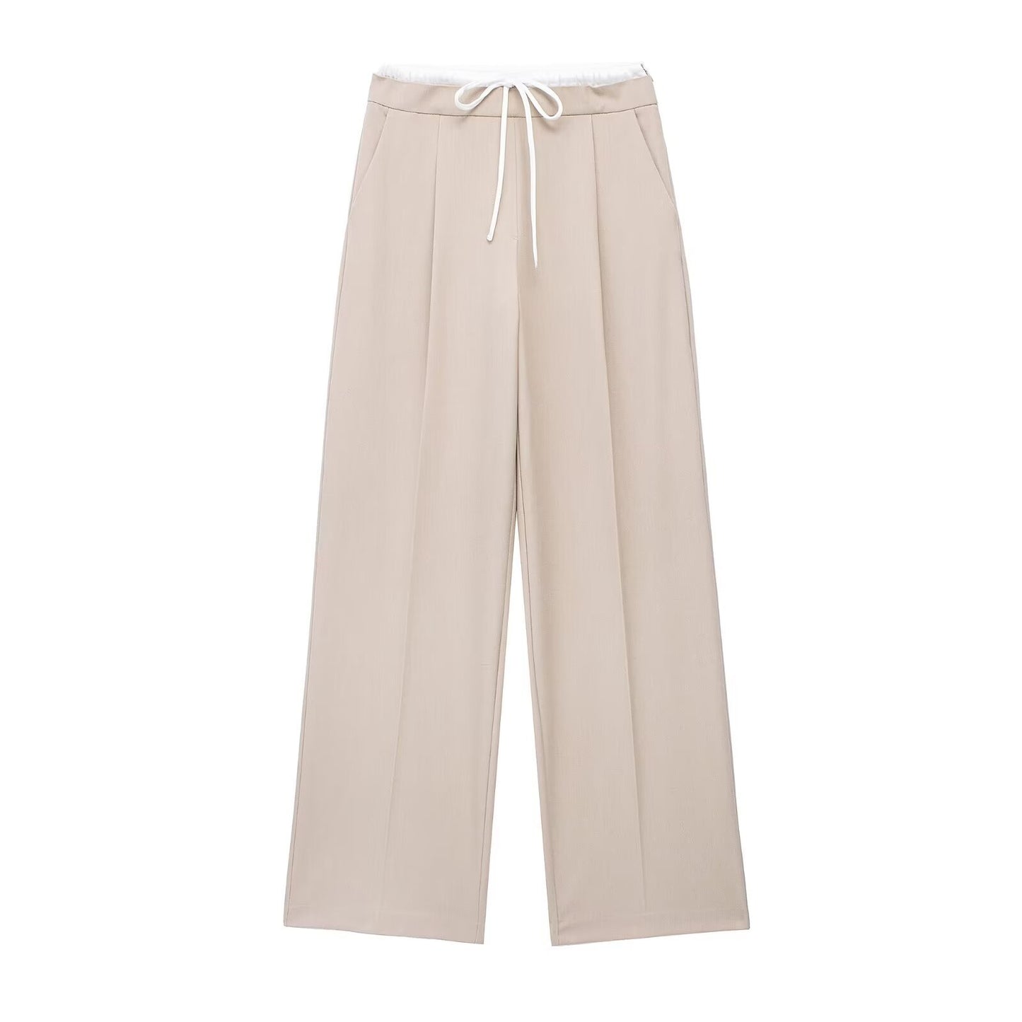 Women's Spring Waist Elastic Drawstring Design Loose Slimming Pants