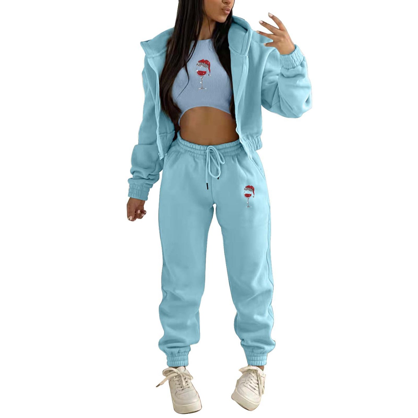 Women's Hoody Letter Printed Hooded Sports Casual Suits