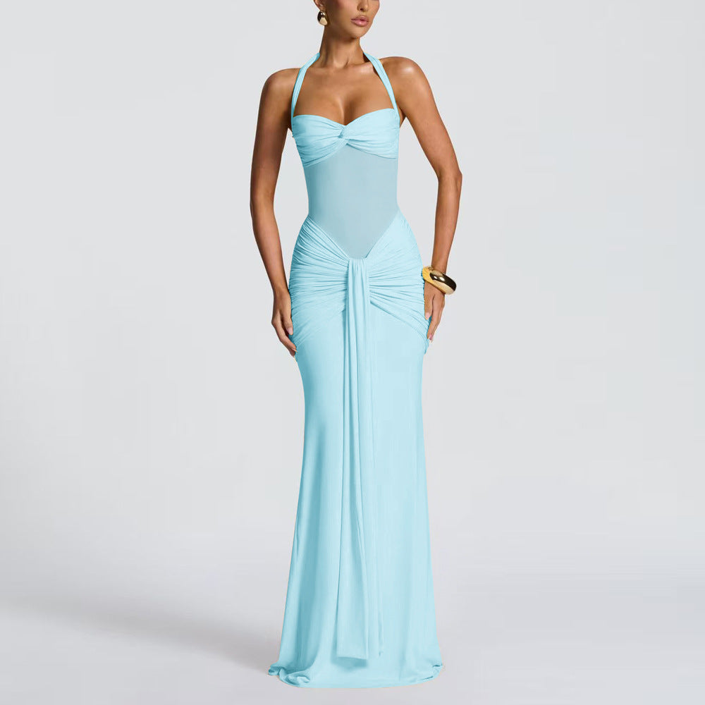 Women's Mesh Stitching Elegant Fishtail Ribbon For Dress