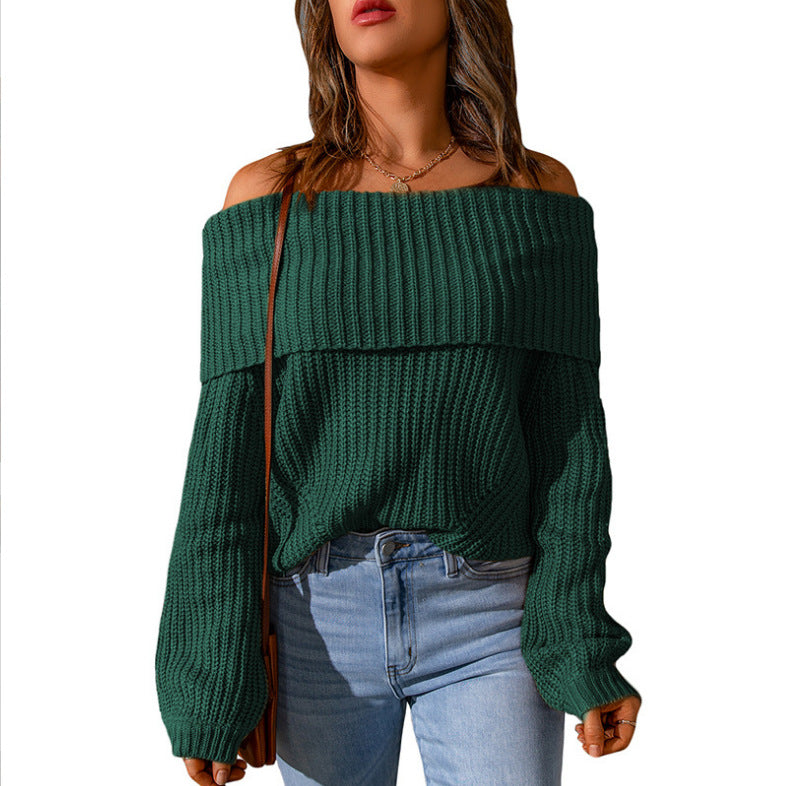Women's Winter Solid Color Loose-fitting Elegant Temperament Sweater