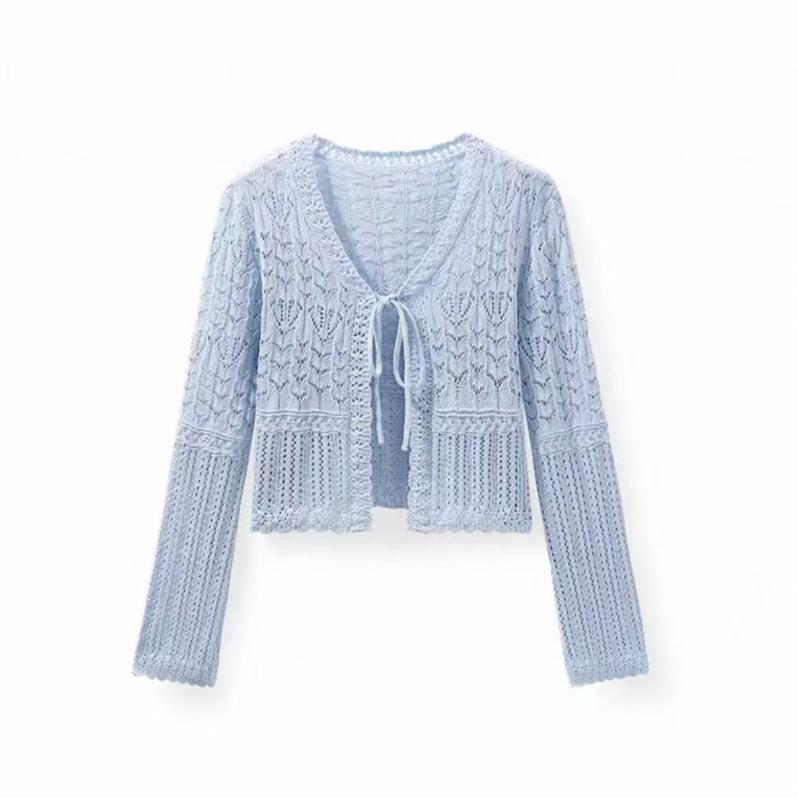 Women's Simple Style Solid Color Hollow Spring Collar Tops
