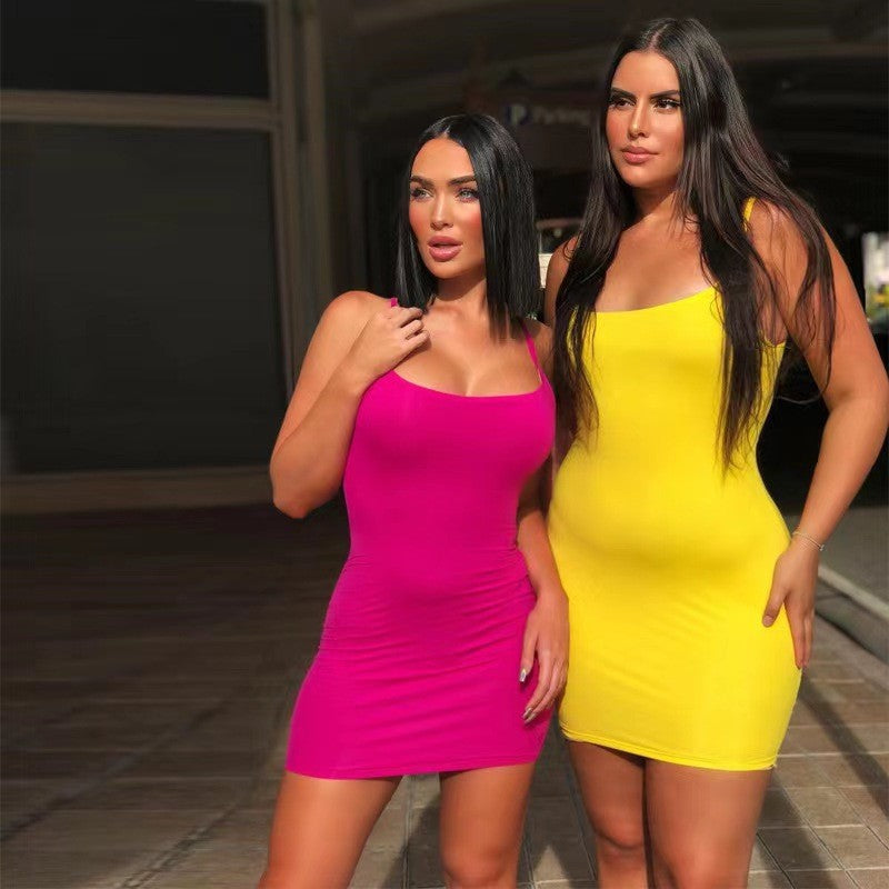 Women's Tight Nightclub Hip Sexy Sling Outdoor Beach Dress