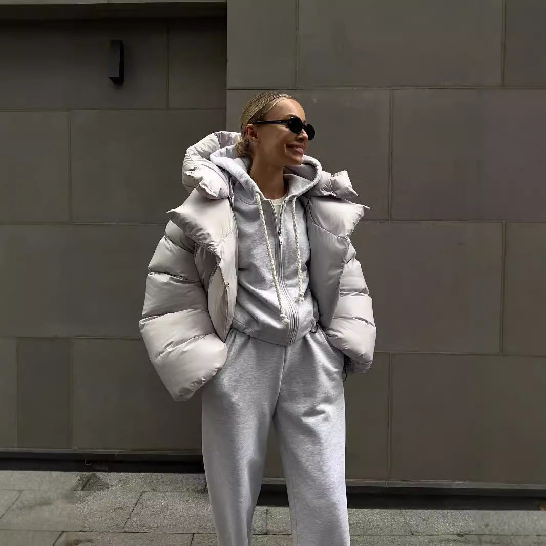 Women's Winter Bread Trendy Personality Street Hood Coats