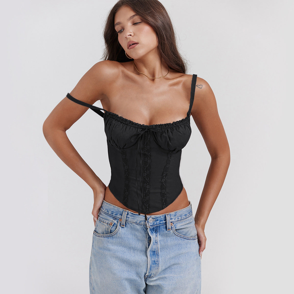 Women's Summer Lace Stitching Strap Sexy Hot Tops