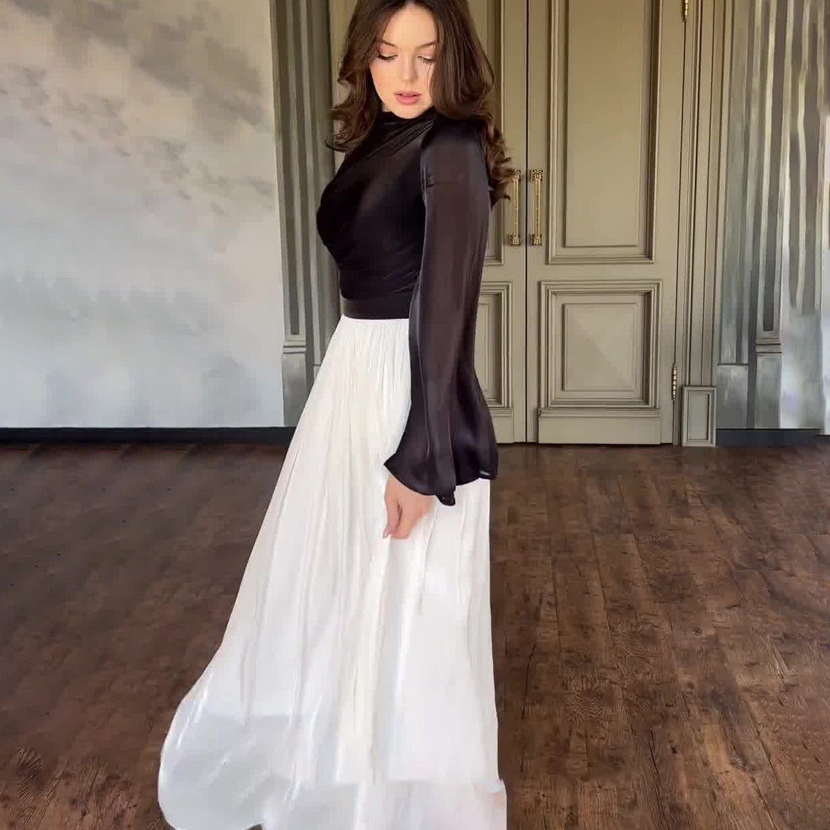 Women's Slimming Sense Of Design Stitching Mercerized Dresses