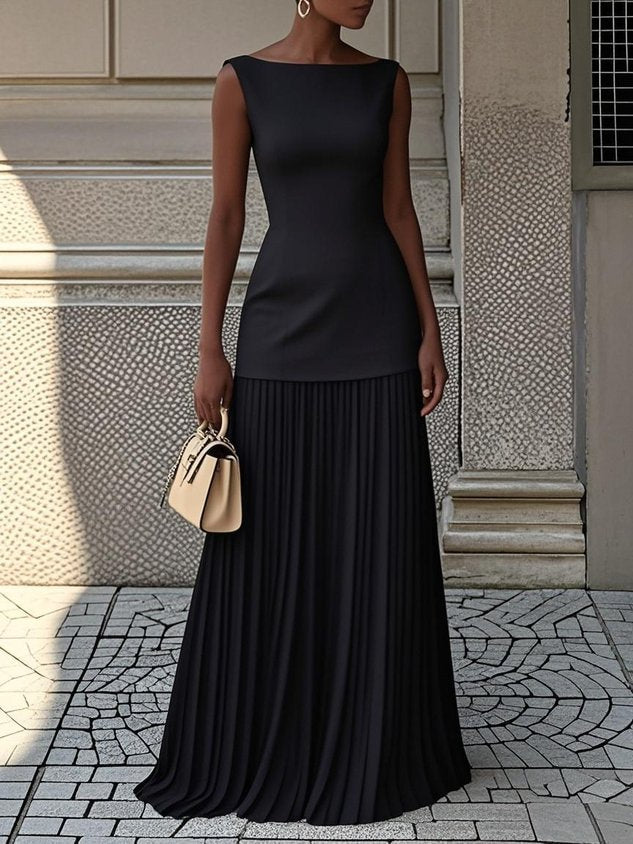 Women's Solid Color Sleeveless Knitted Sexy Slim Dresses