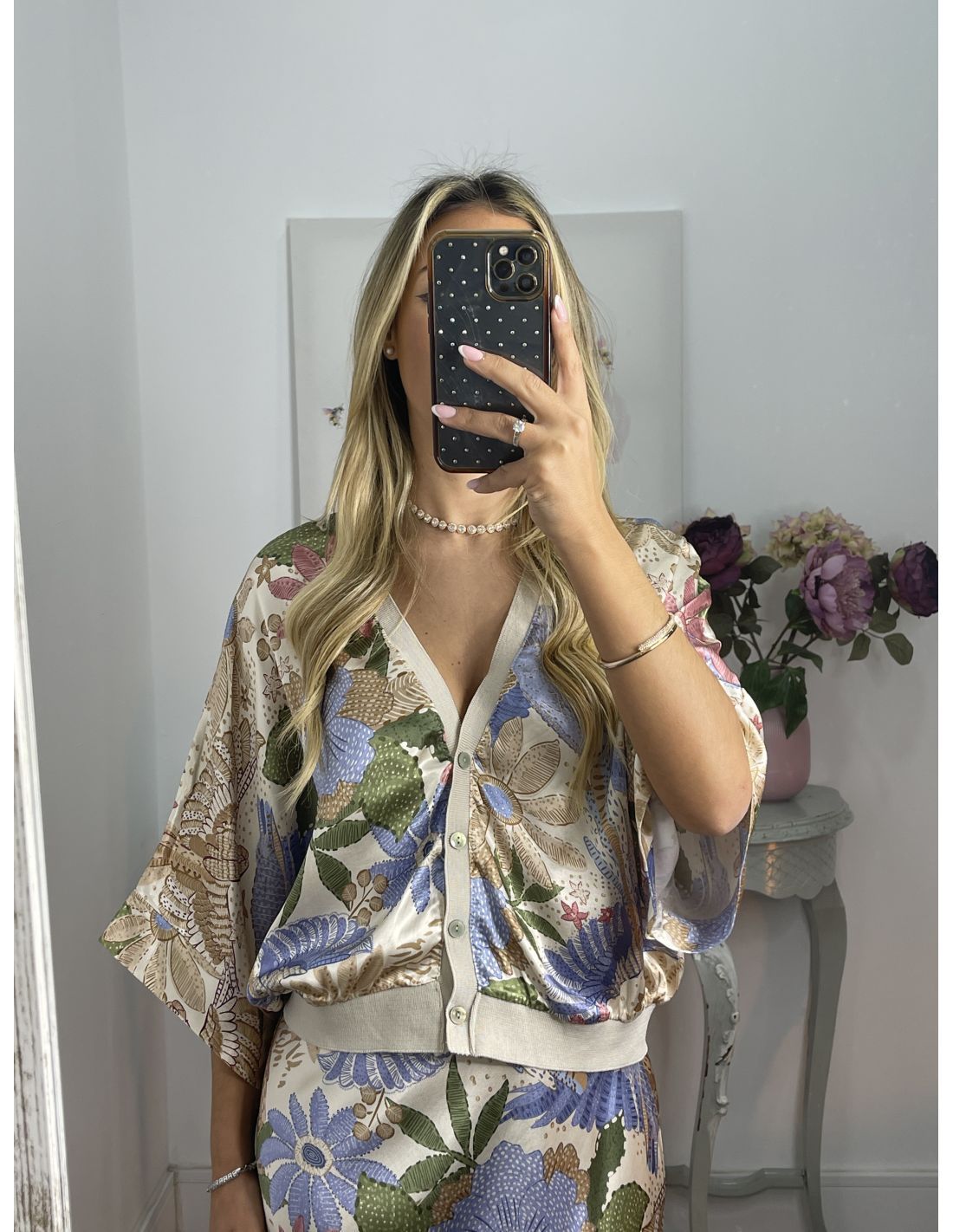 Elegant Home Satin Printed Sleeve Wrapped Suits
