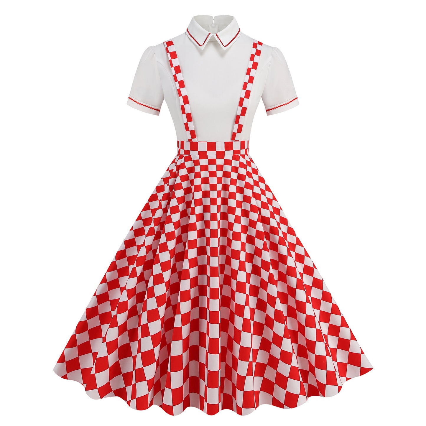 Women's Elegant College Polka Dot Graphy Large Swing Dress Dresses