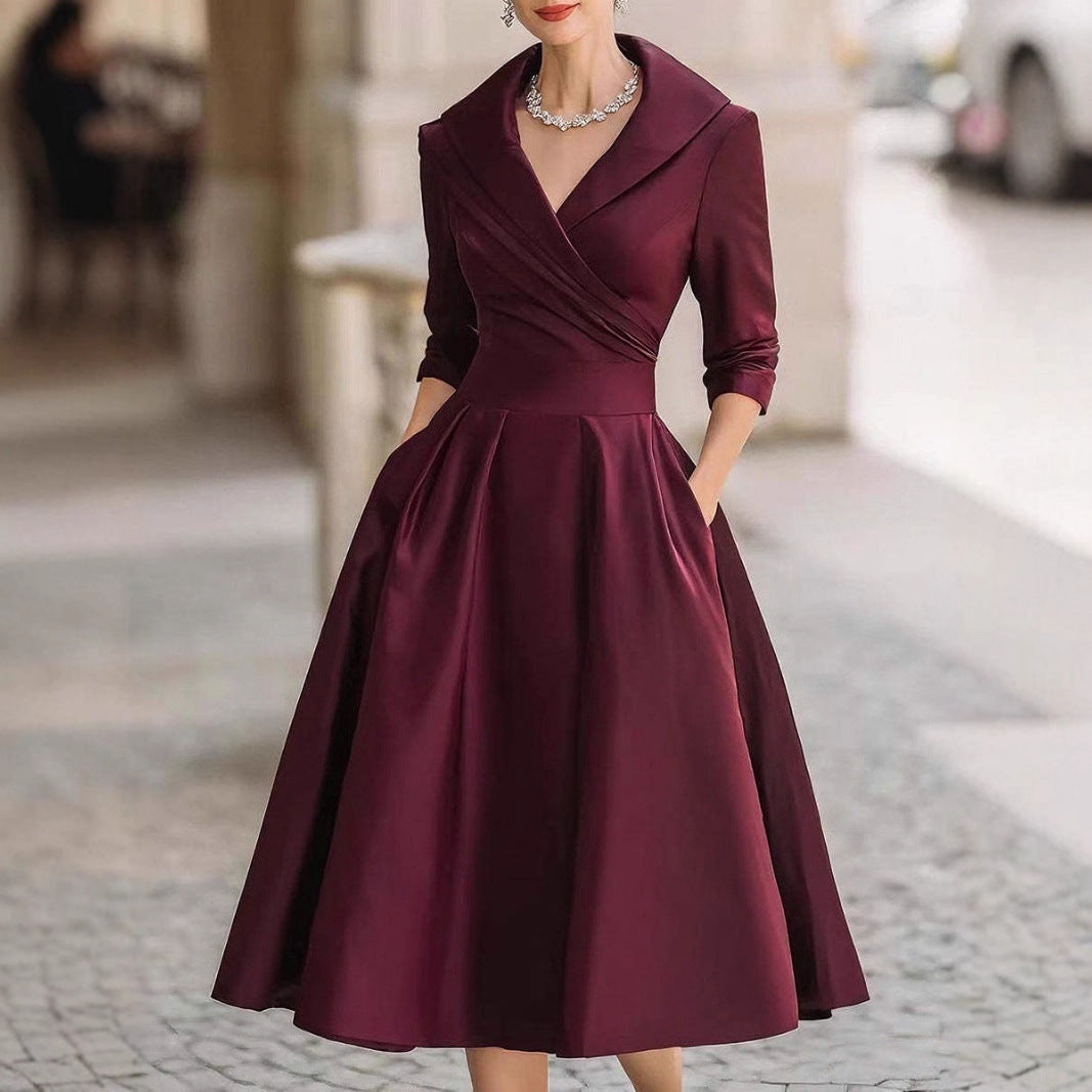 Women's Temperament Dress Slimming Elegant Long Sleeve Clothing