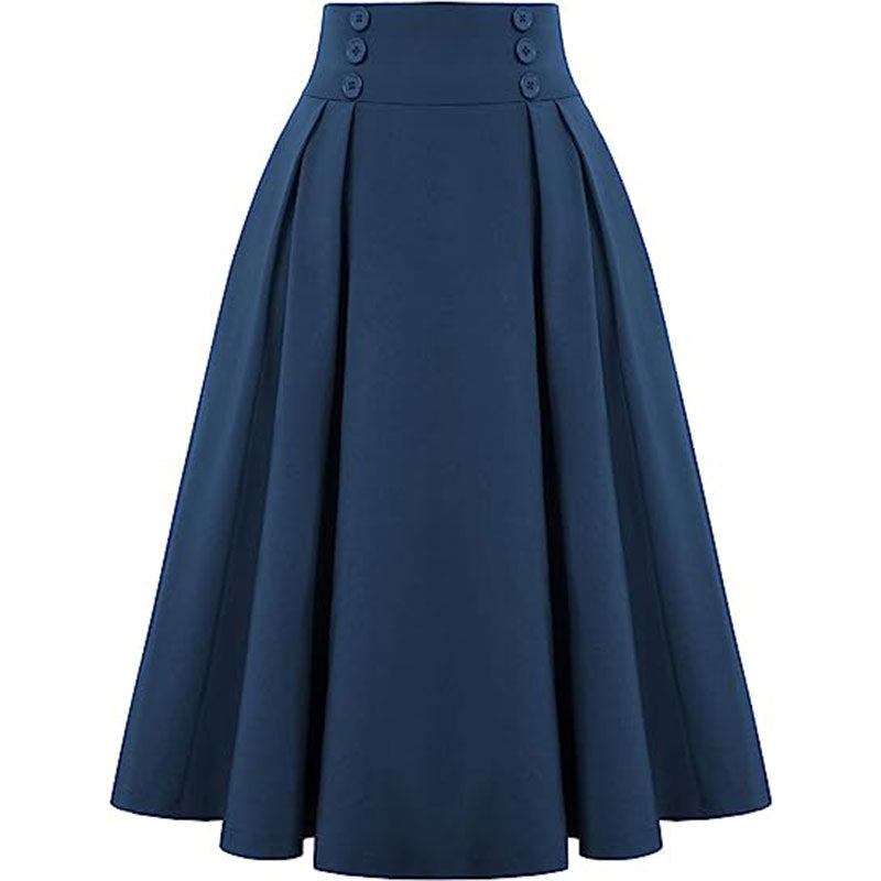 Pocket High Waist Casual A- Line Skirts