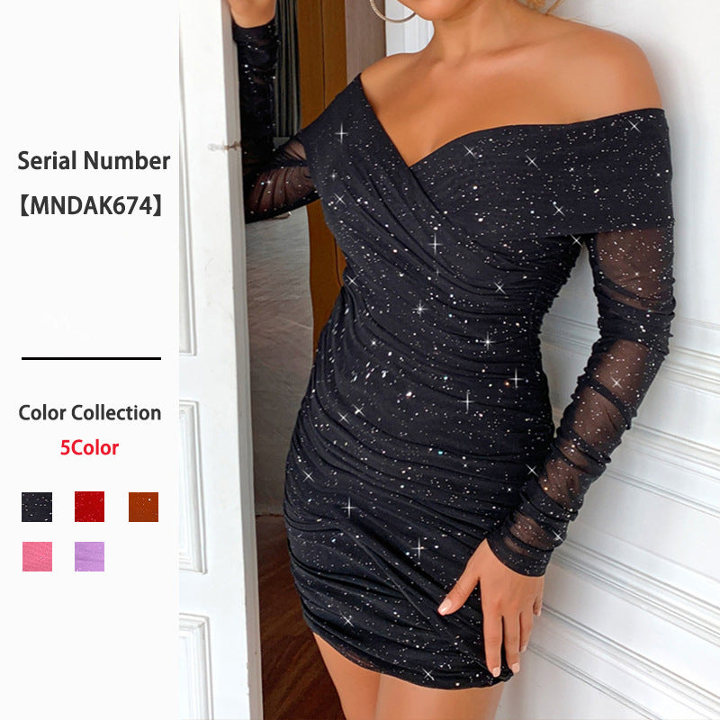 Classy Sexy Long Sleeve Temperament Hip Skirts