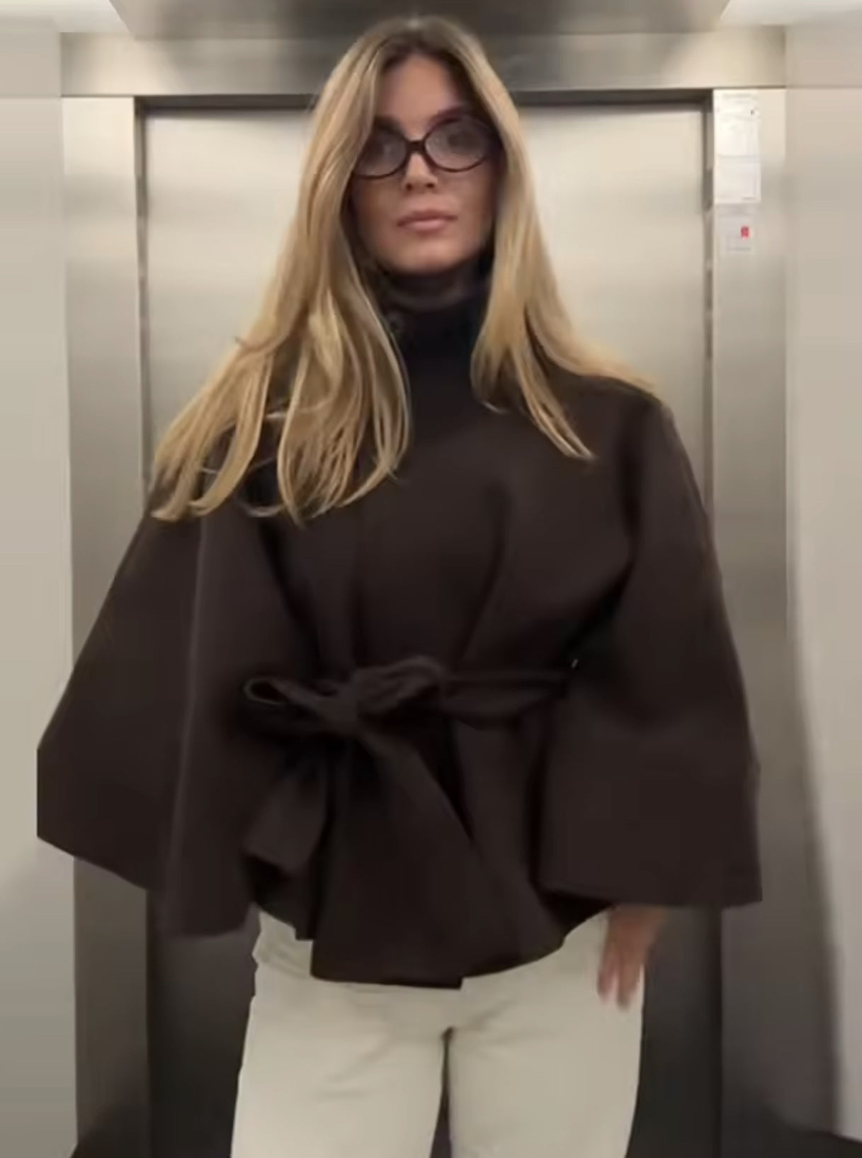 Women's Fashion Loose Lapel Bathrobe Belt Coats