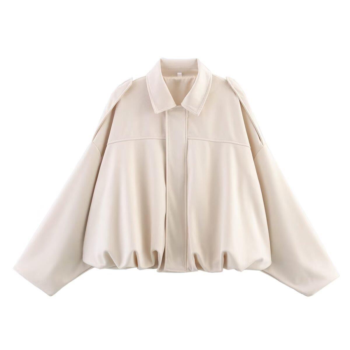 Women's Lapel Color Casual Suede Pilot Texture Jackets