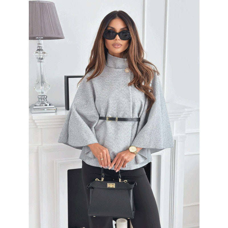 Women's Winter Fashion Solid Color Waist Tight Coats