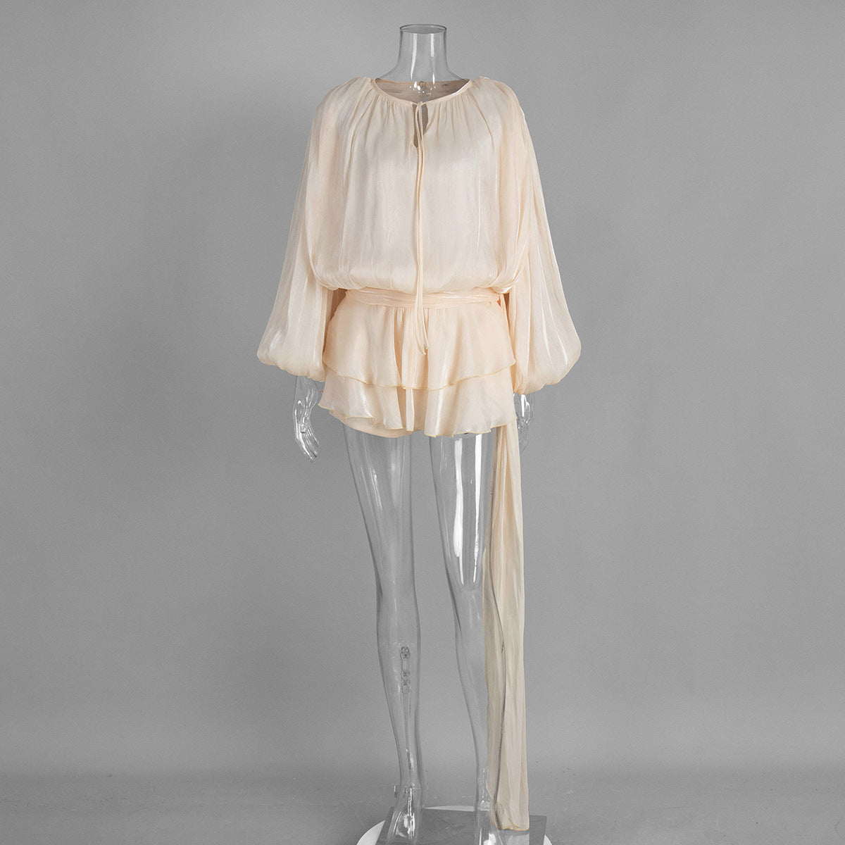 Chiffon Long Sleeve Dress Summer Lantern Dresses