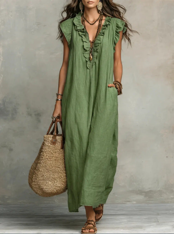 Glamorous Women's Loose Sleeveless Bohemian Summer Dress