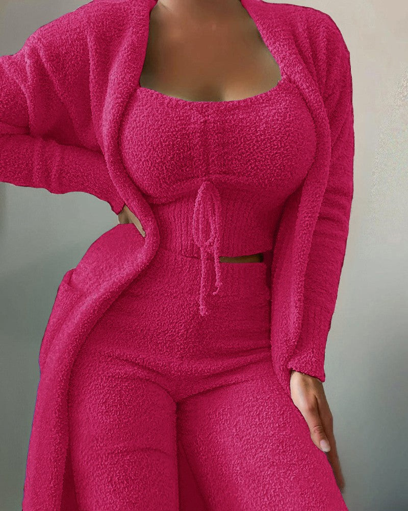 Charming Versatile Women's Winter Plush Pajamas Fashion Casual Suit