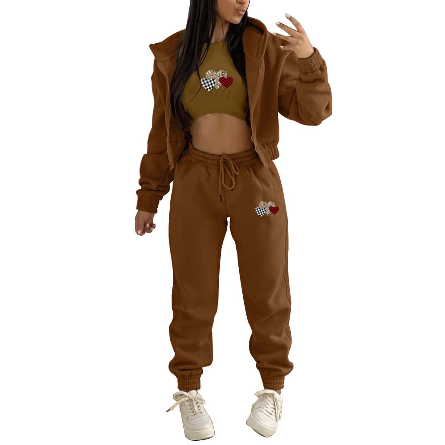 Women's Hoody Letter Printed Hooded Sports Casual Suits
