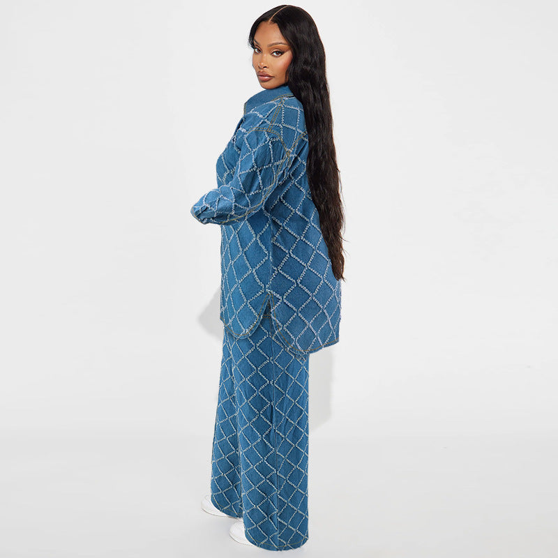 Women's Fashion Wear Denim Tassel Plaid Cardigans