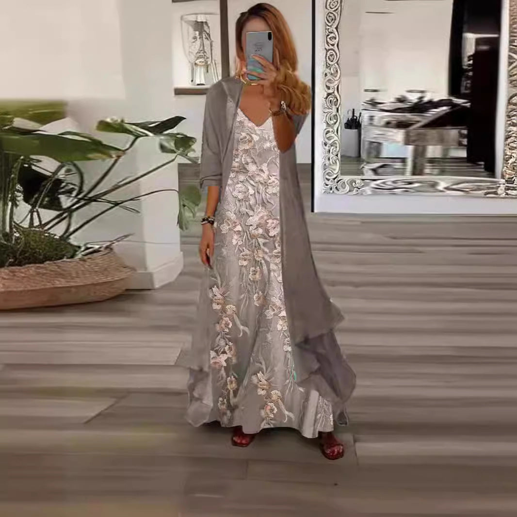 Women's Commute Style Dignified Goddess Idle Digital Dresses