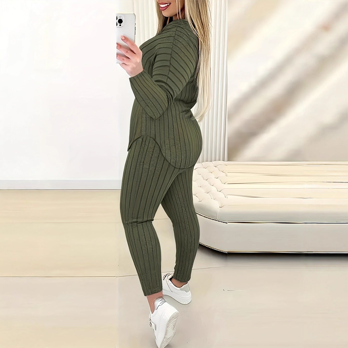 Women's Hooded Drawstring Long Sleeve Sweatshirt Fashion Casual Suit