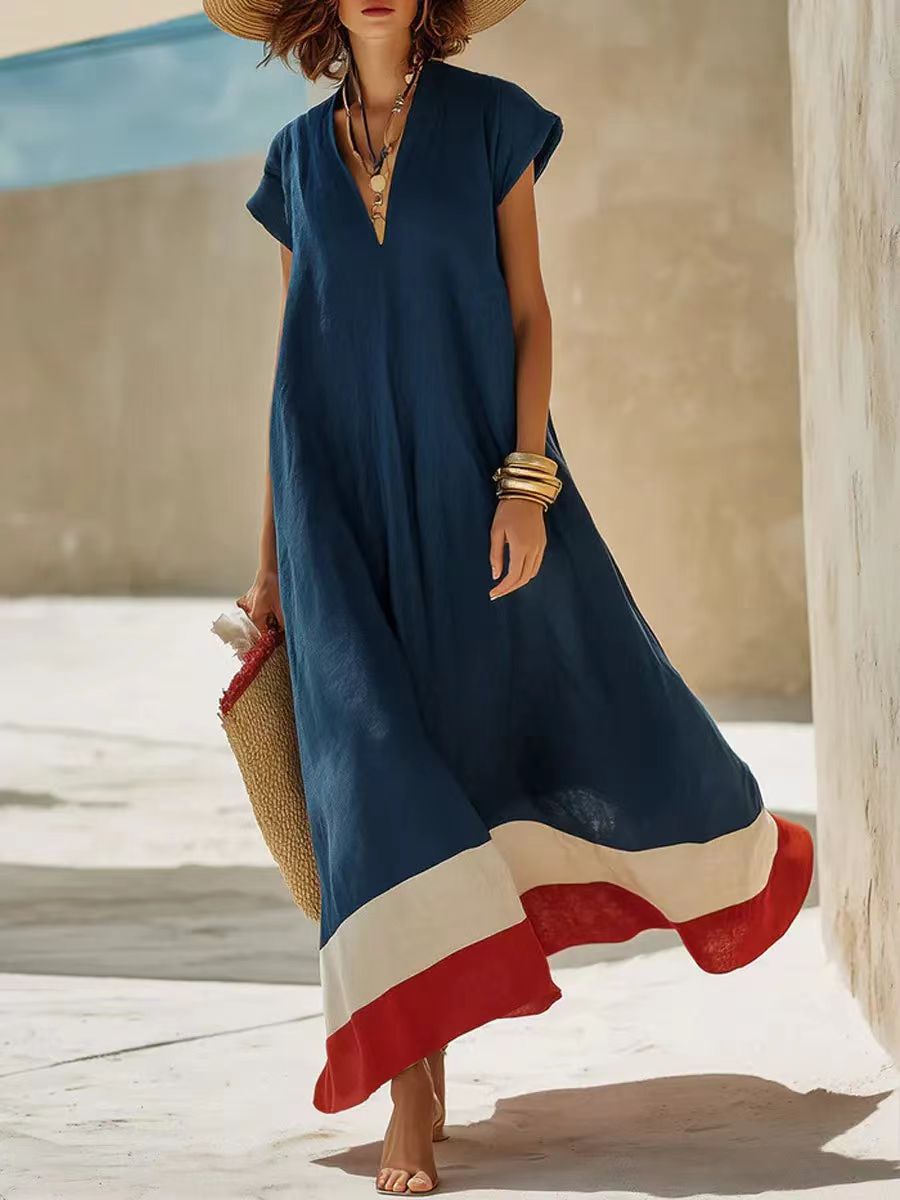 Elegant Comfort Casual Vacation Style Cotton Dress
