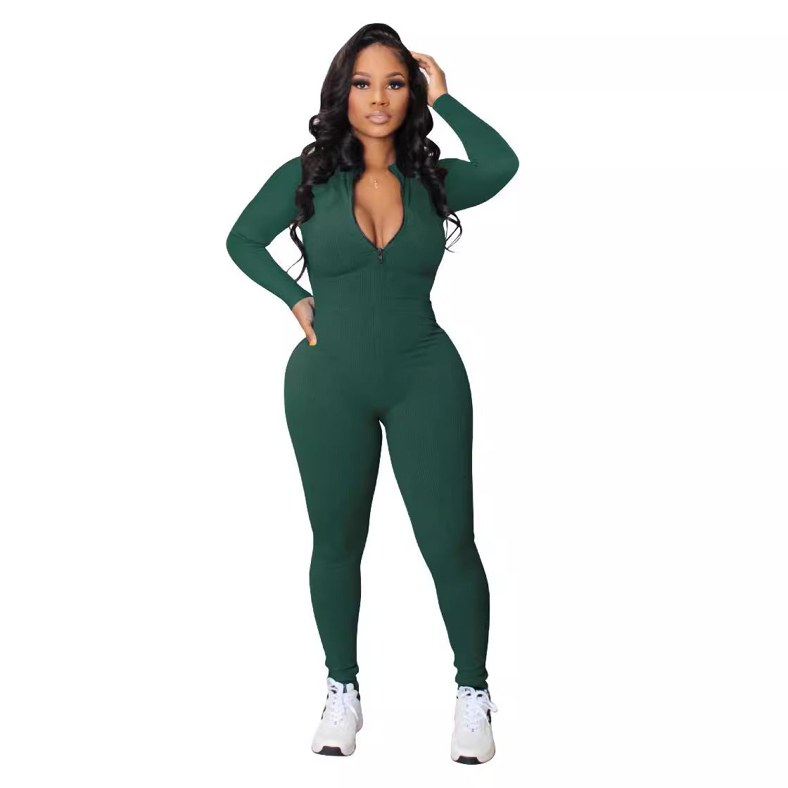 Trendy Autumn Sunken Stripe Zipper Sports Suits