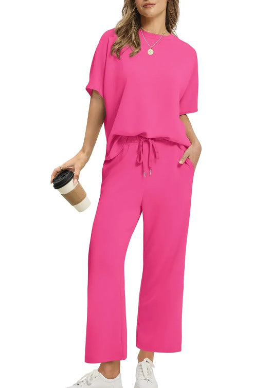 Pretty Popular Women's Short-sleeved Cropped Summer Fashion Casual Suit