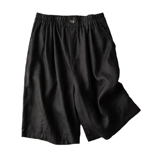 Women's Cotton Linen Cropped Summer Artistic Retro Pants