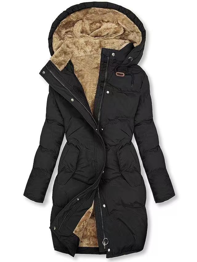 Women's With Cashmere Fur Collar Pockets Coats