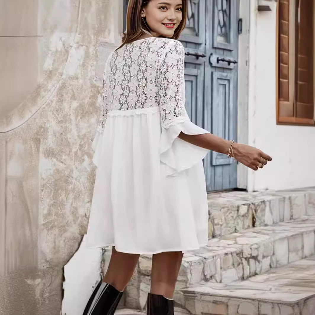 Stylish Creative Attractive Summer Lace Stitching Dress
