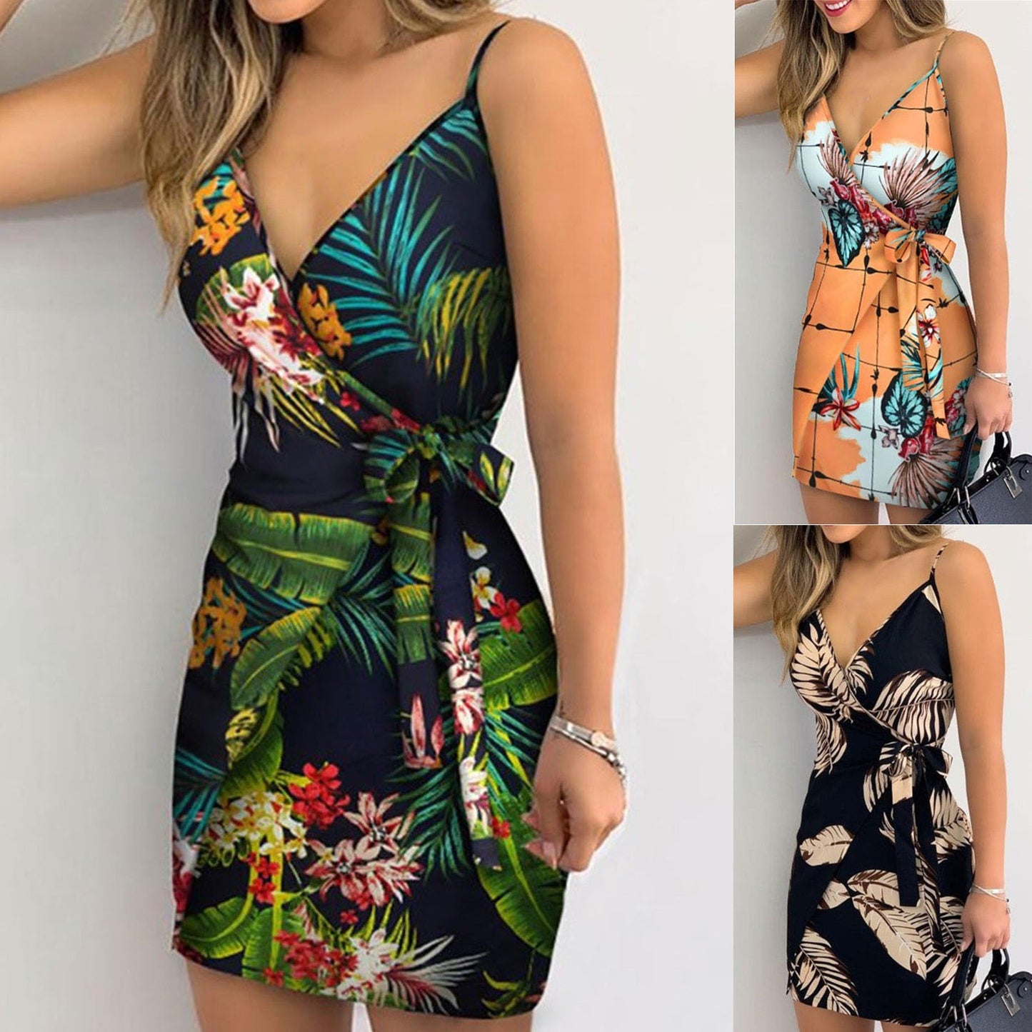 Cool Women's Summer Printed Wrap Sexy Dress