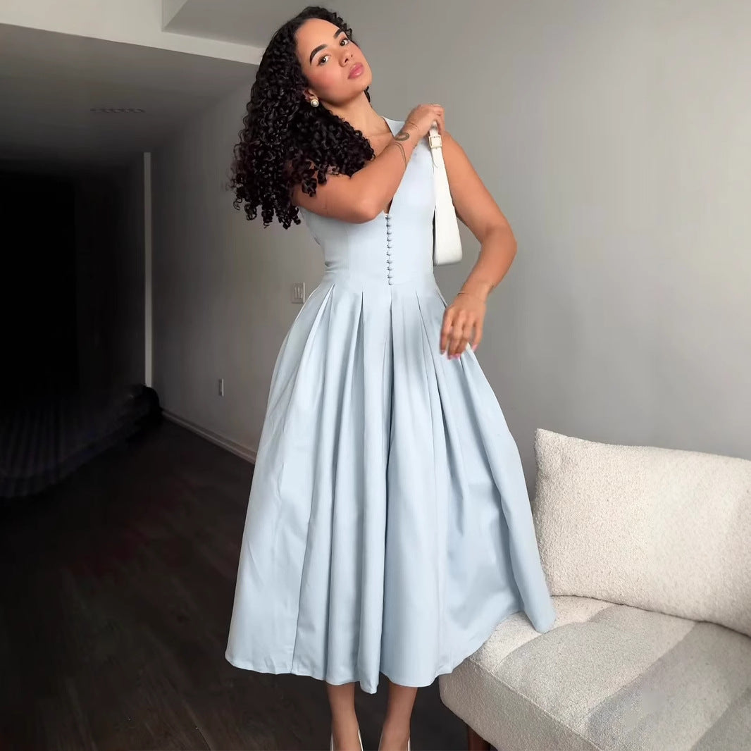 Women's Spring Fresh Soft Elegant Sleeveless Sexy Dresses