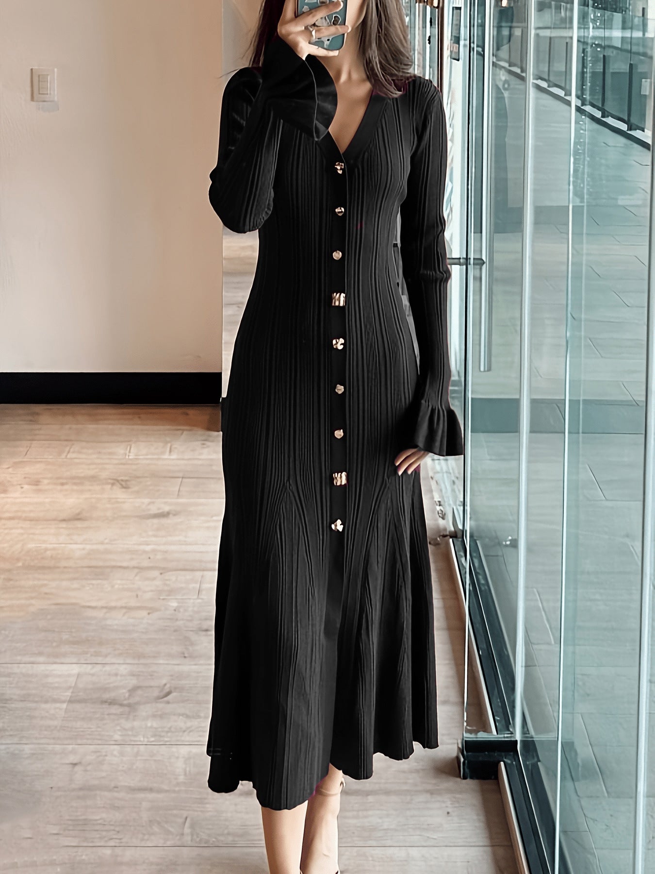 Women's French Elegant Pullover Slim Fit Slimming Dress