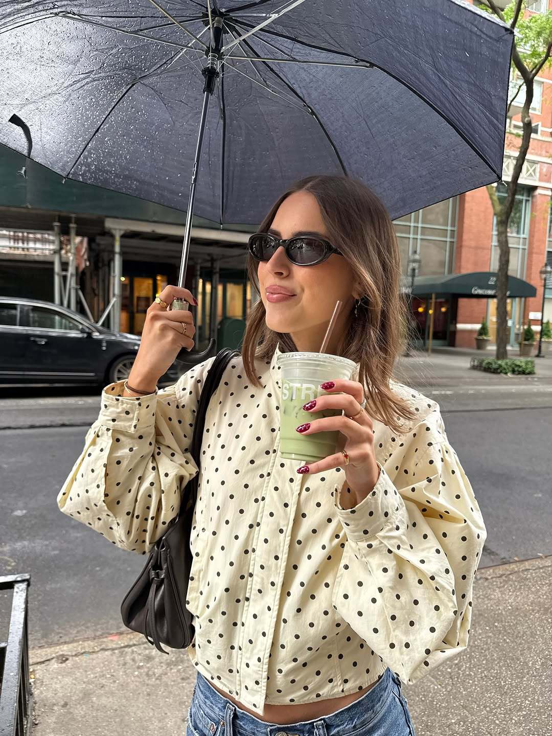 Comfortable Classy Thin Loose With Dots Coats