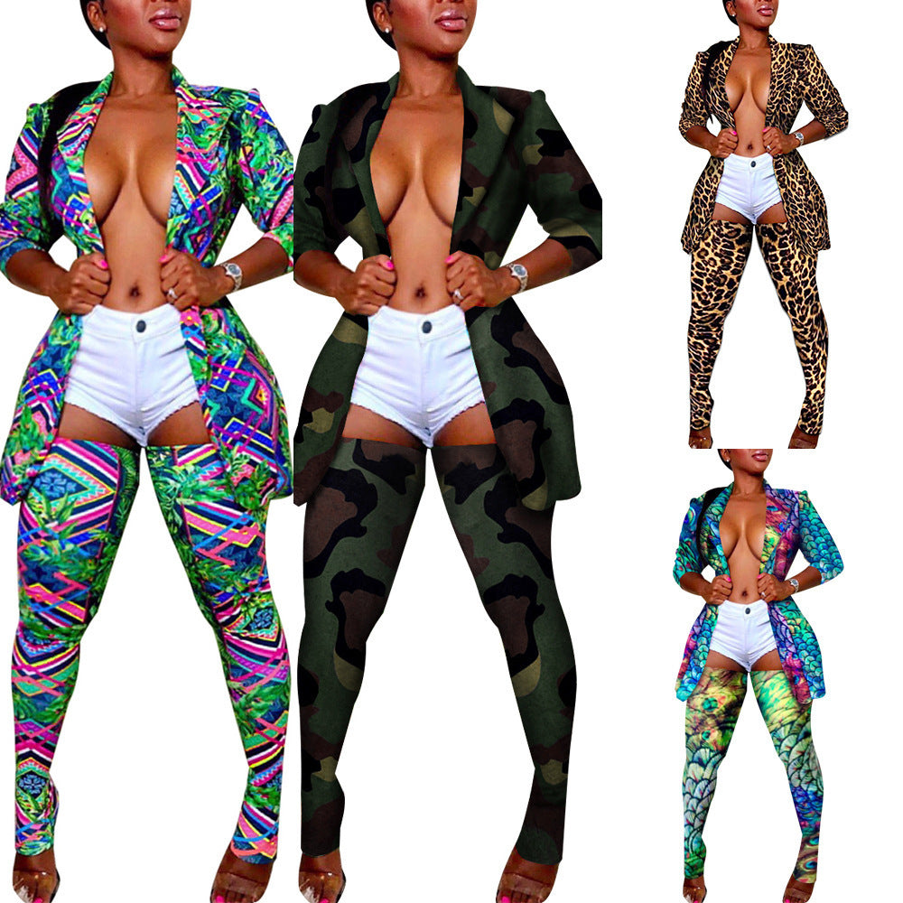 Fit Long Coaster Two-piece Set Nightclub Coats