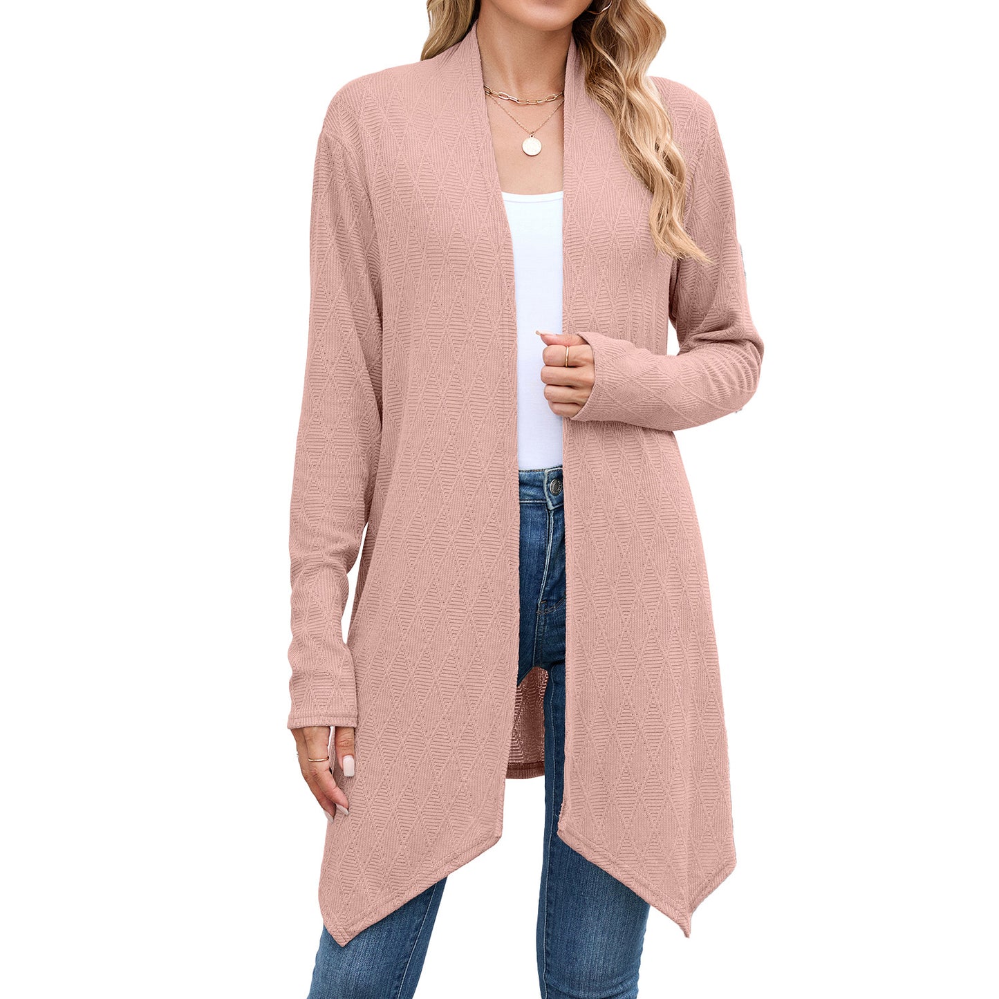 Women's Autumn Solid Color Long-sleeved Knitted Long Women's Sweater