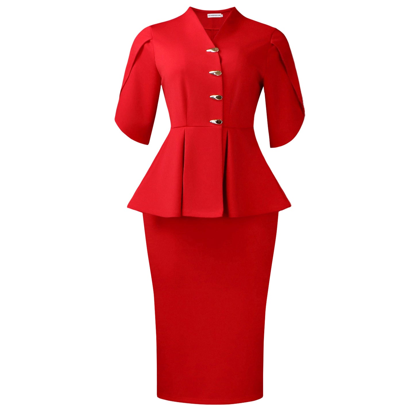 Women's Elegant Ruffles Slim Fit Hip Sleeve Dress