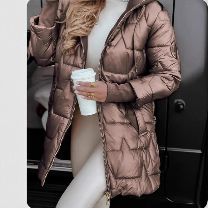 New Charming Winter Hooded Cotton Mid-length Coats