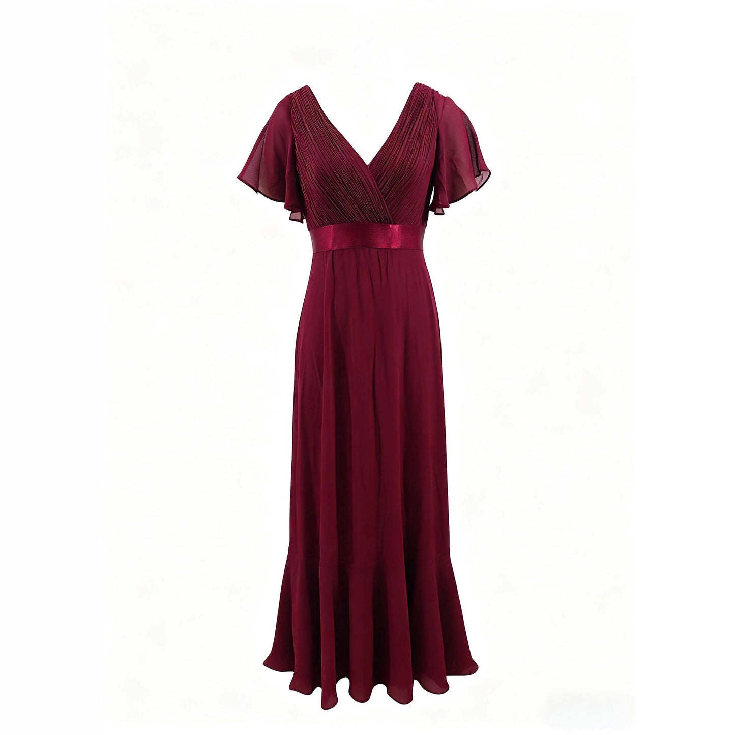 Women's Style Retro Bell Sleeve Waist Dress Chiffon Large For Dresses