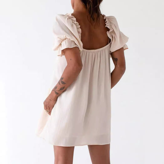 Women's Solid Color Sexy Sleeve Tube Lace Dresses