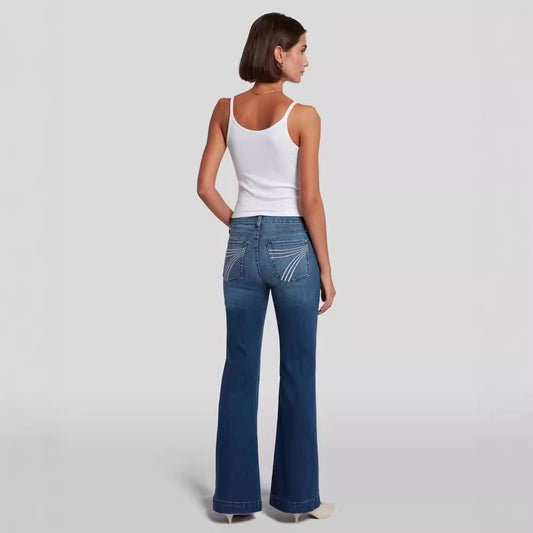 Women's Slim Fit Elastic Slightly Flared Jeans