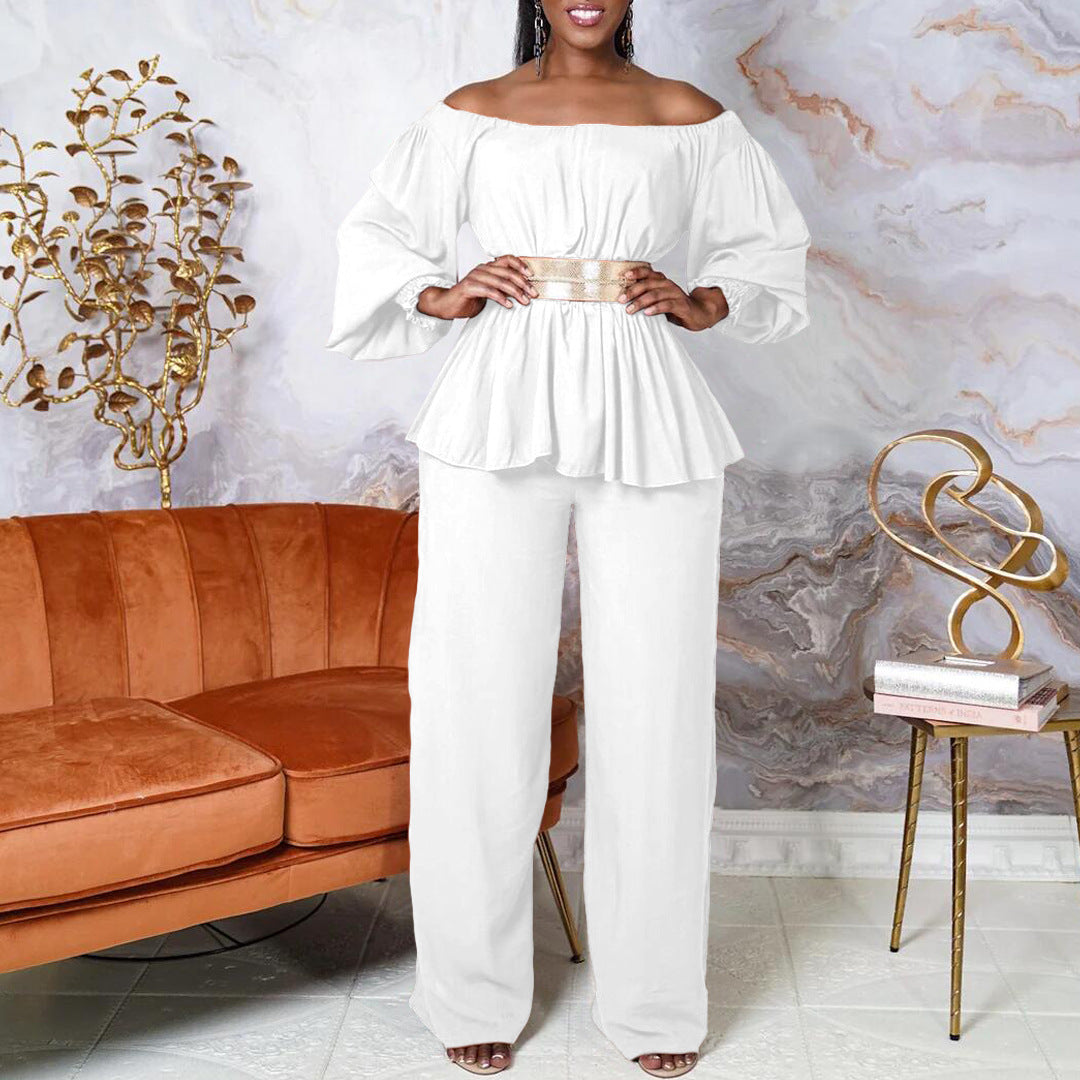 Charming Women's With Belt Long-sleeved Loose Blouses