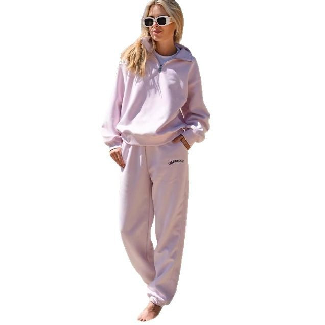 Casual Fashion Thickening Embroidery Long-sleeved Trousers Suits
